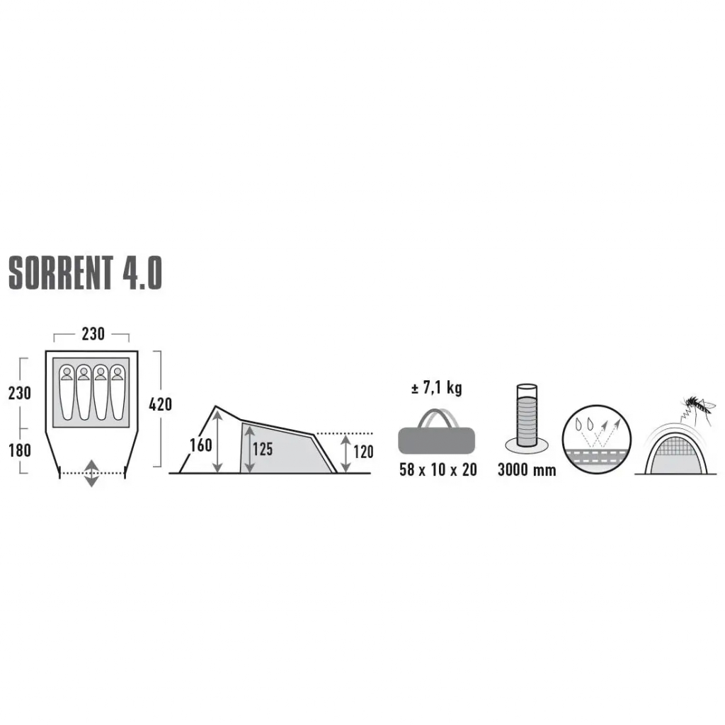 Намет High Peak Sorrent 4.0 Nimbus Grey (929202) - зображення 4
