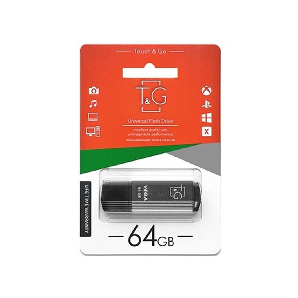 USB флеш накопичувач T&G 64GB 121 Vega Series Grey USB 2.0 (TG121-64GBGY) - зображення 2