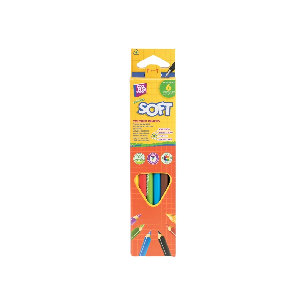 Олівці кольорові Cool For School Extra Soft 6 кольорів (CF15142) - зображення 1