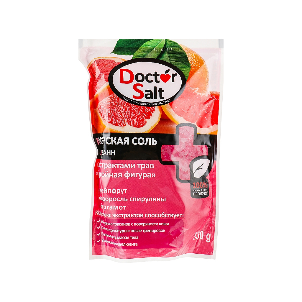 Сіль для ванн Doctor Salt з екстрактами трав Струнка фігура 530 г (4820091145376) - зображення 1
