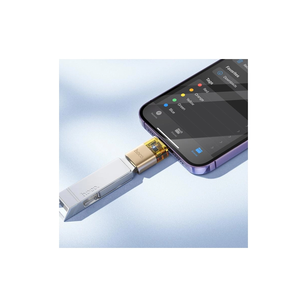 Перехідник OTG USB 3.0 AF to Lightning Black HOCO (6942007647151) - зображення 4