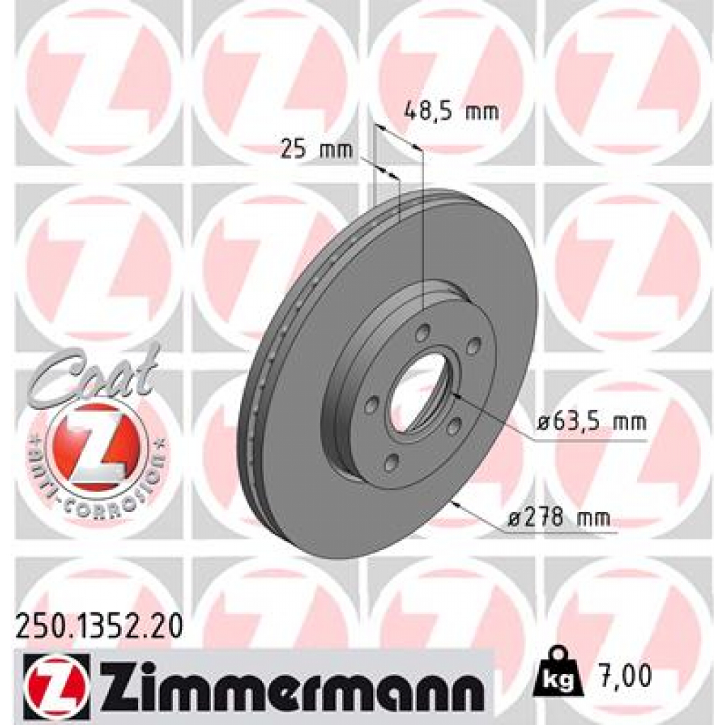 Гальмівний диск ZIMMERMANN 250.1352.20 - зображення 1