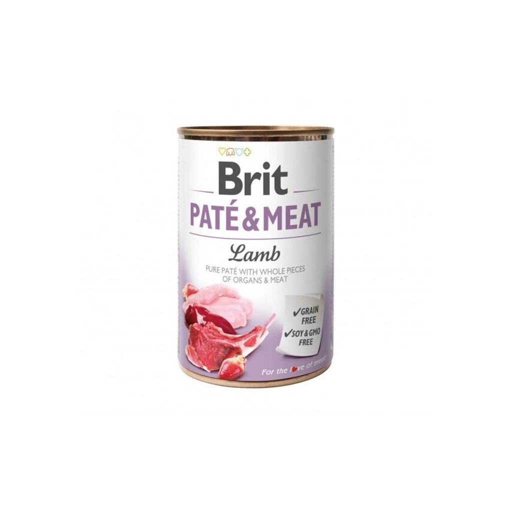 Вологий корм для собак Brit Care Pate and Meat для дорослих собак з ягням (8595602557431) - зображення 1