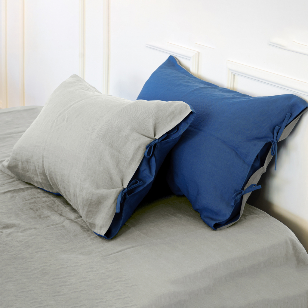 Наволочка MirSon Льон Natural Linen 50х50 Aquamarine (2200005372135) - зображення 1