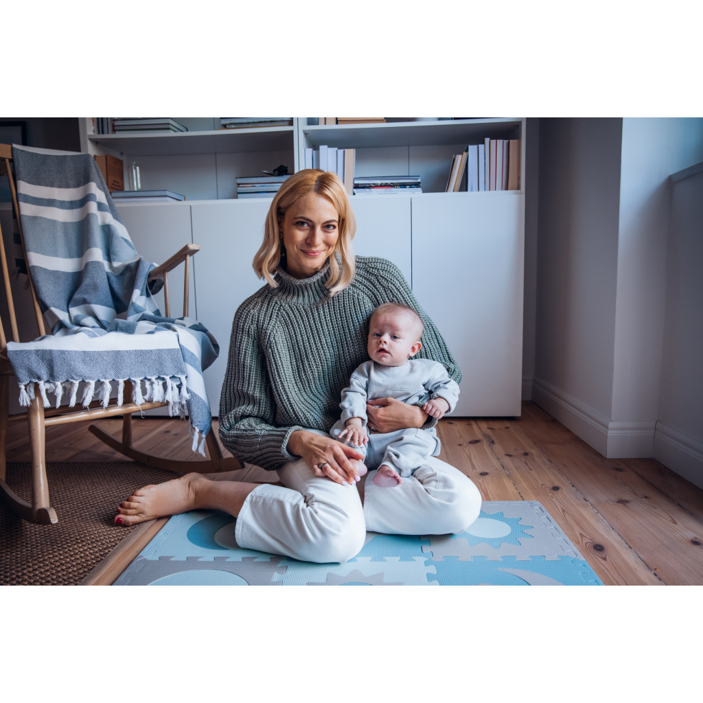 Дитячий килимок MoMi пазл Nebe 90 х 90 cм Blue (AKCE00031) - зображення 8