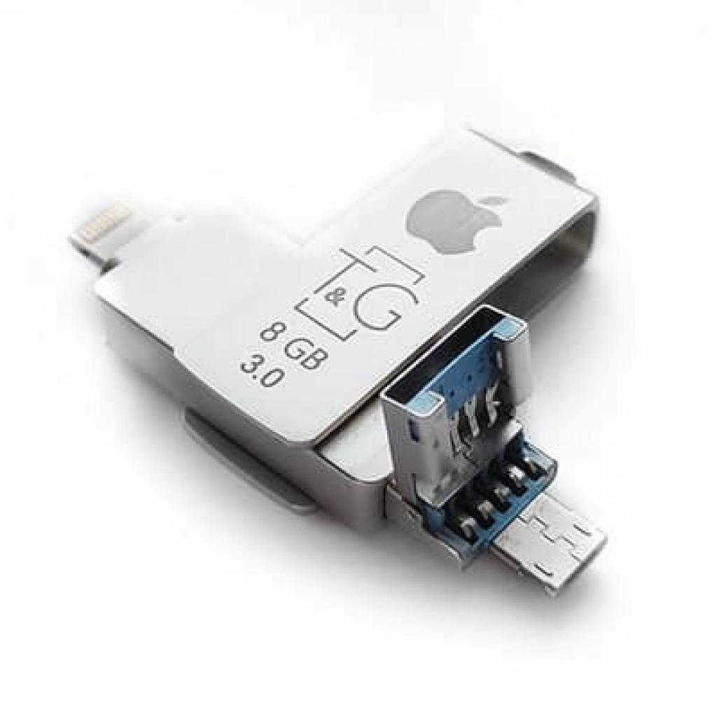 USB флеш накопичувач T&G 8GB 004 Metal Black USB 3.0/Lightning (TG004IOS-8G3) - зображення 3