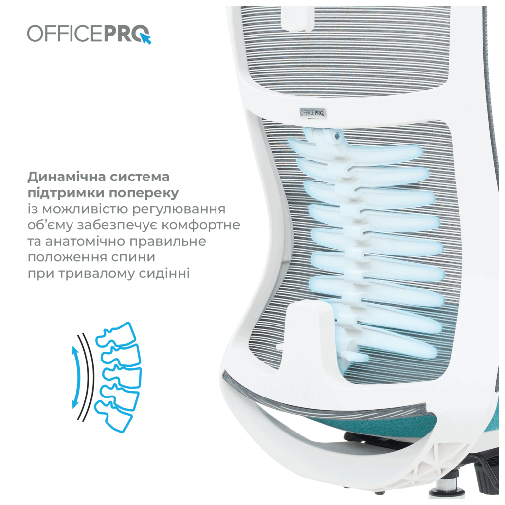 Офісне крісло OfficePro Balance OC550-W-DG-BL (OC550-W-DG-BL) - зображення 5