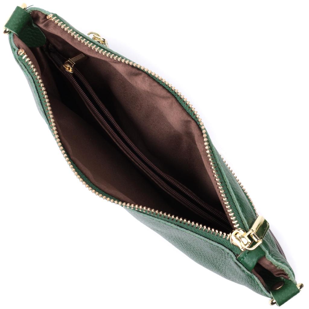 Сумка Vintage Жіноча з двома ременями з натуральної шкіри Зелена (22647) - зображення 8