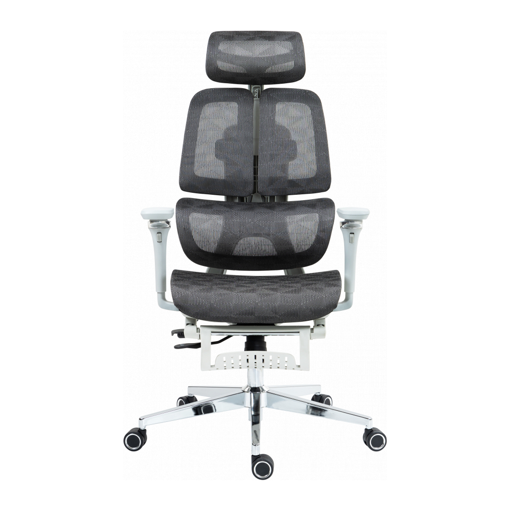 Офісне крісло GT Racer B-2450 White/Gray - зображення 3