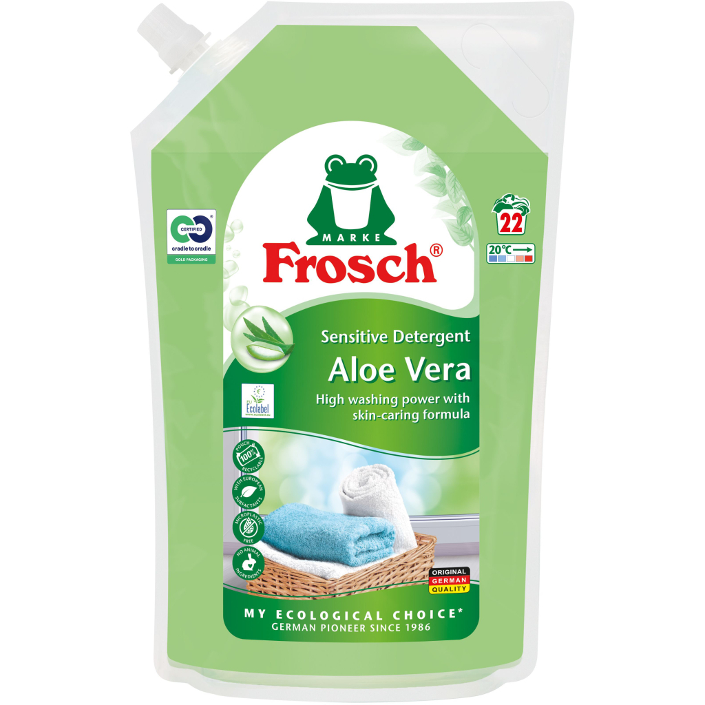 Гель для прання Frosch Aloe Vera Sensitiv Дой-пак 1.5 л (4009175968265) - зображення 1