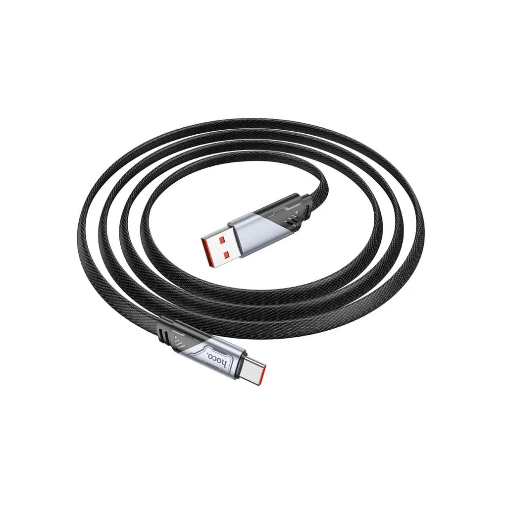 Дата кабель USB 2.0 AM to USB-C 1.2m 5A nylon black HOCO (6942007605007) - зображення 3