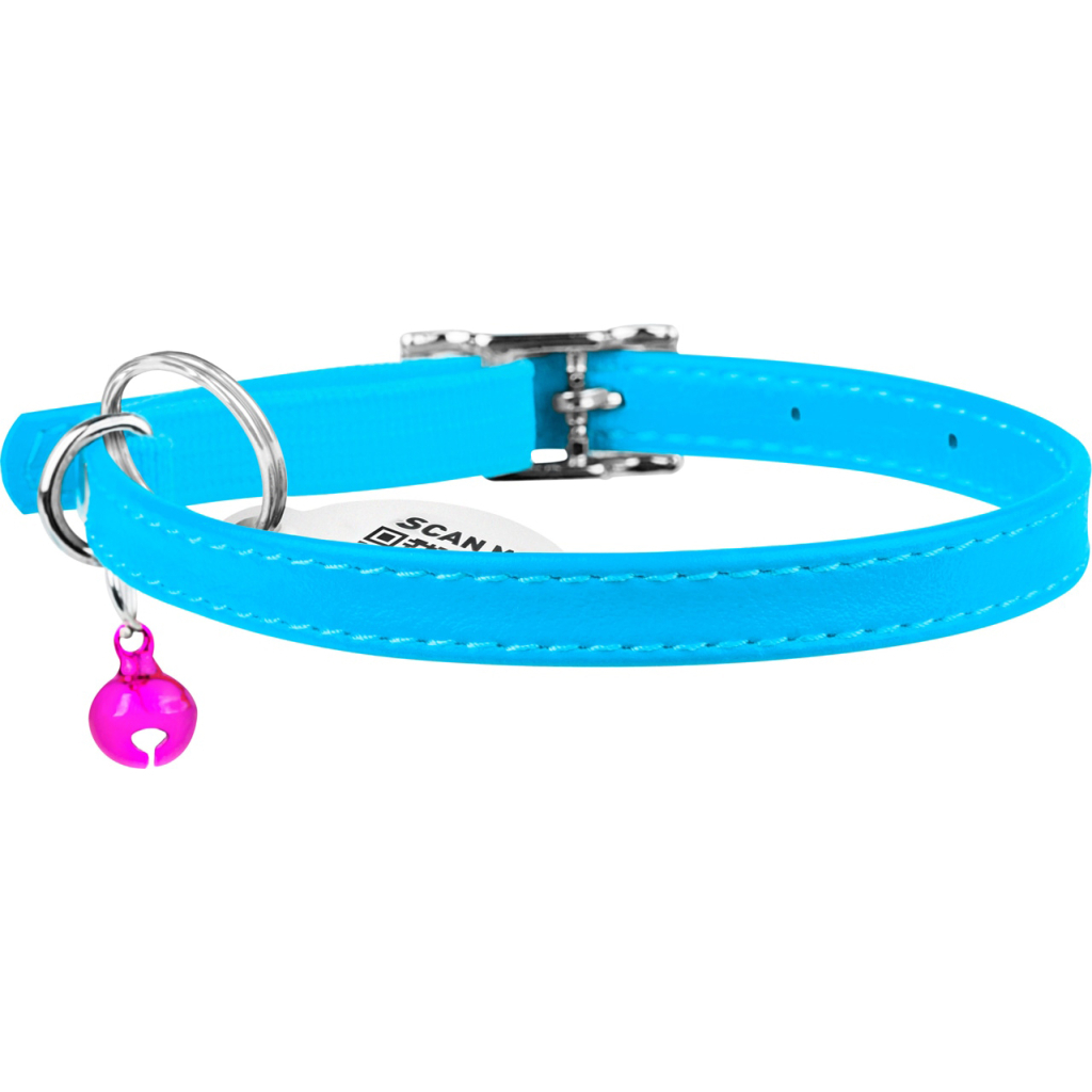Нашийник для тварин WAUDOG Glamour з QR паспортом Д 22-30 см блакитний (32482) - зображення 2