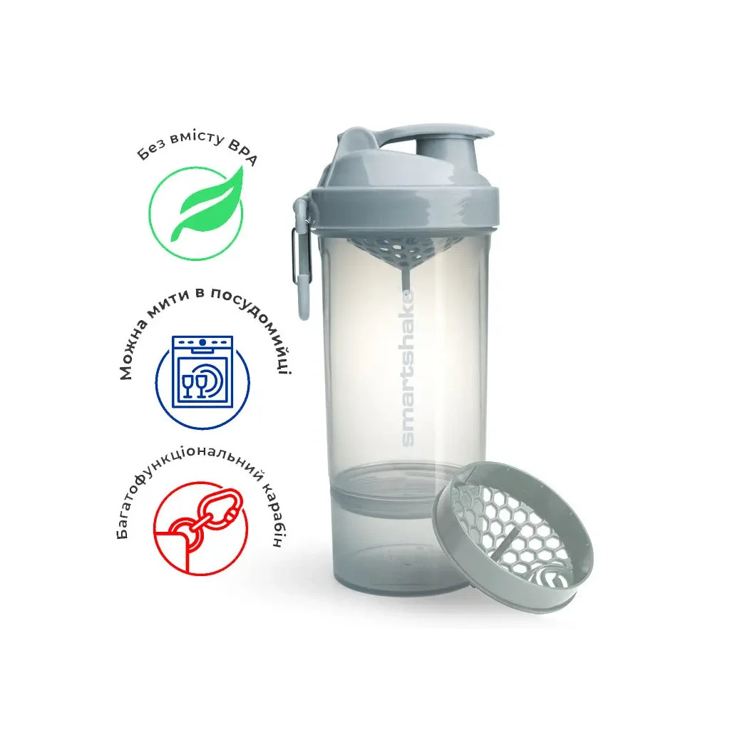 Шейкер спортивний SmartShake Original2GO One 800ml Mist Gray (10581301) - зображення 9