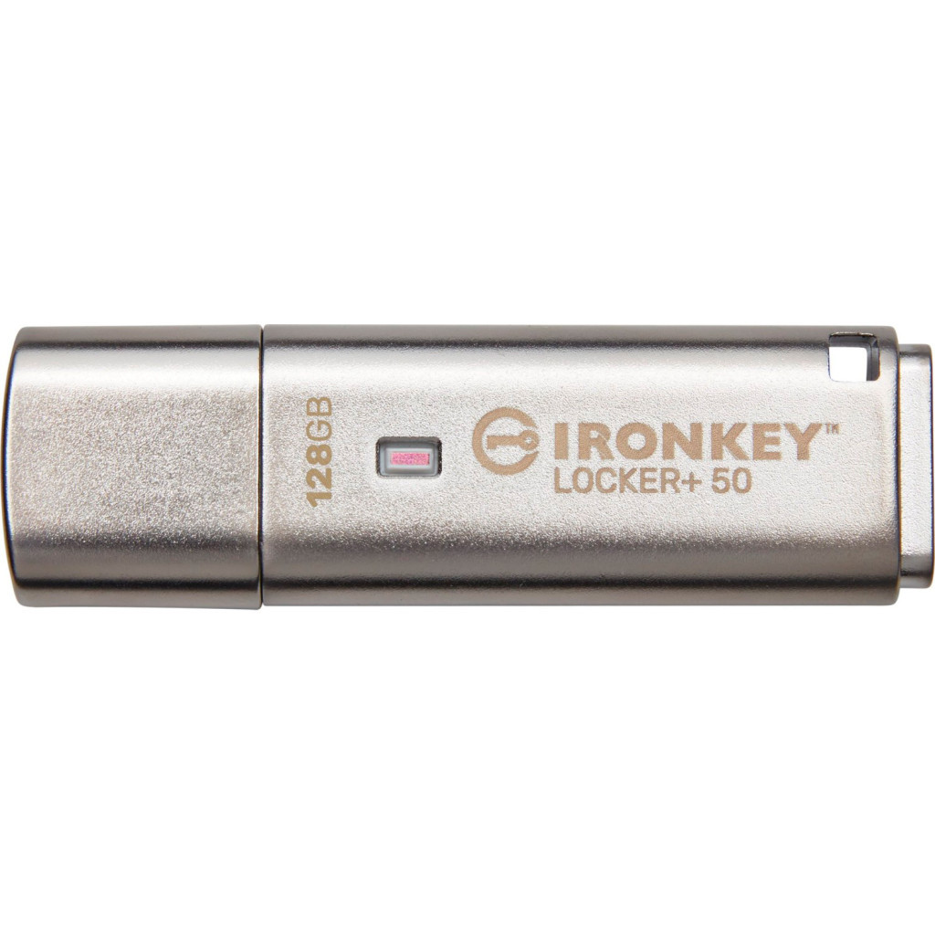 USB флеш накопичувач Kingston 128GB IronKey Locker Plus 50 AES Encrypted USB 3.2 (IKLP50/128GB) - зображення 3
