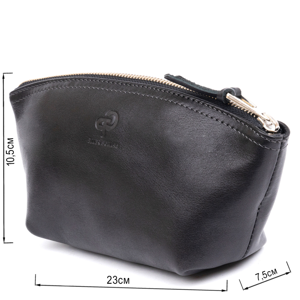 Косметичка Grande Pelle Зі шкіри Чорна (11302) - зображення 3