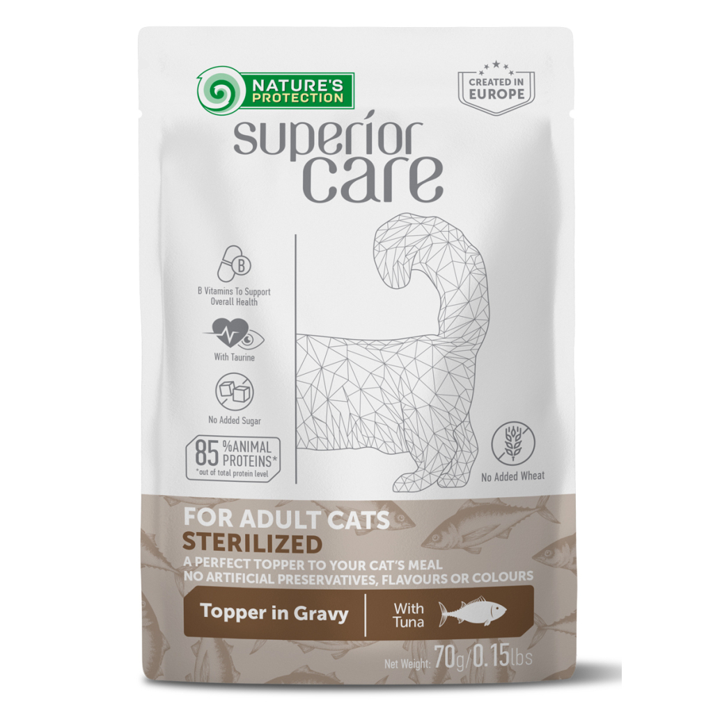 Вологий корм для кішок Nature's Protection Superior Care Adult Cats Sterilised Tuna 70 г (UNINPSC63750) - зображення 1