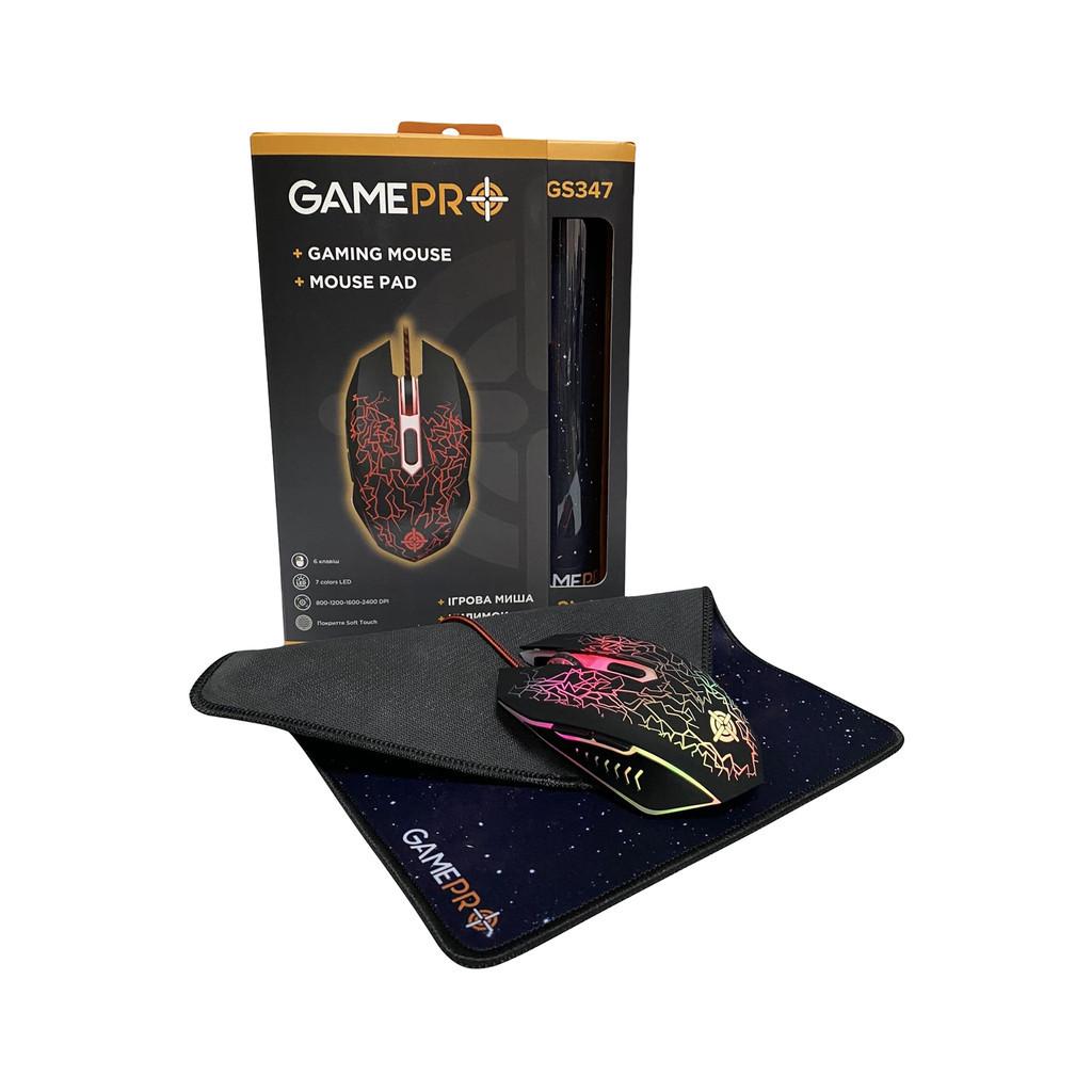 Мишка GamePro GS347 Combo 2 в 1 миша + ігрова поверхня (GS347) - зображення 1