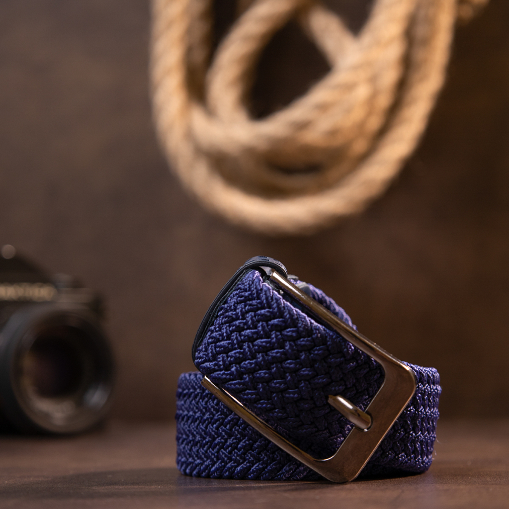 Ремінь Vintage Текстильний чоловічий Синій (20524) - зображення 8