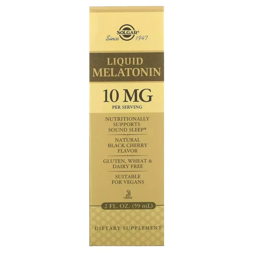 Амінокислота Solgar Мелатонін рідкий, 10 мг, смак черешні, Liquid Melatonin, 59 мл (SOL-50380) - зображення 1