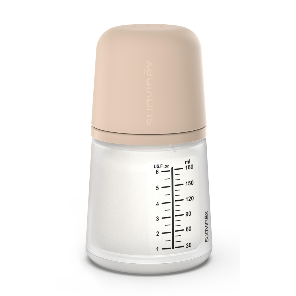Пляшечка для годування Suavinex Zero. Zero Beige 180 мл, адаптивний потік (308416) - изображение 2