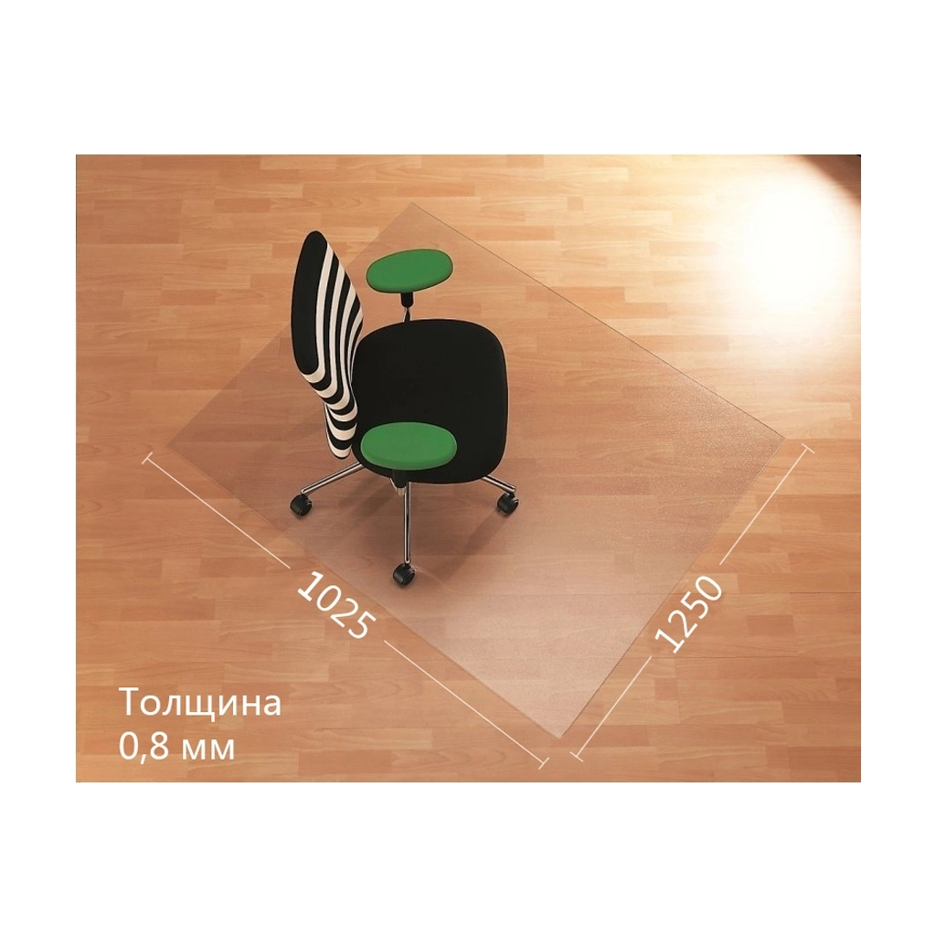 Килимок під крісло Аклас AironTrade 1250х1025х0.8 Прозорий (10027011) - зображення 2