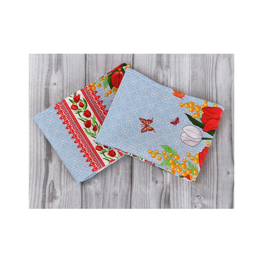 Рушник Руно вафельний набивний Весняні квіти- 1, 35х70 см (217.15_Весняні квіти_1) - зображення 6