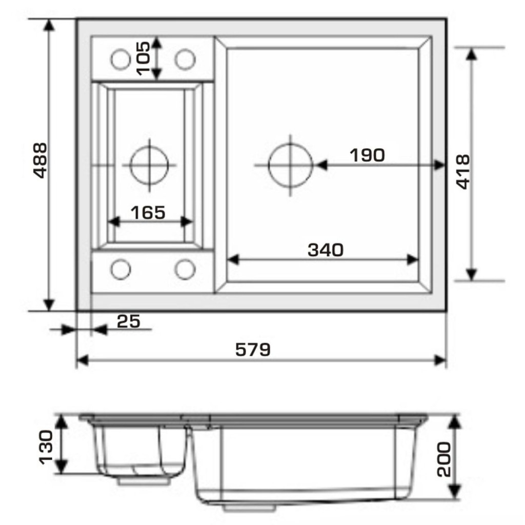 Мийка кухонна GRANADO SAMORA back shine (gr0901) - зображення 7