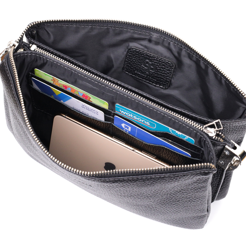 Сумка Grande Pelle З натуральної зернистої шкіри Чорна (11697) - зображення 8