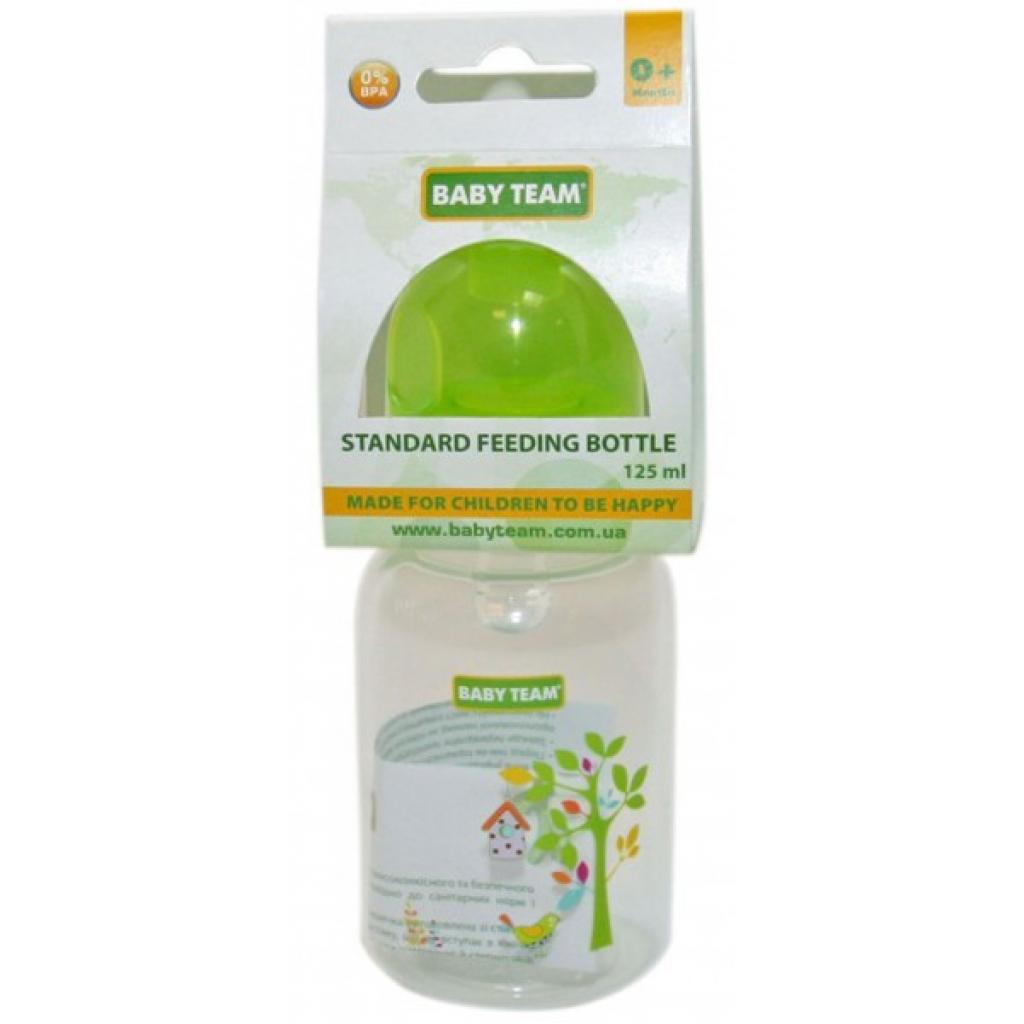 Пляшечка для годування Baby Team з силікон.соскою 125 мл 0+ салат (1400_салатовый) - зображення 1