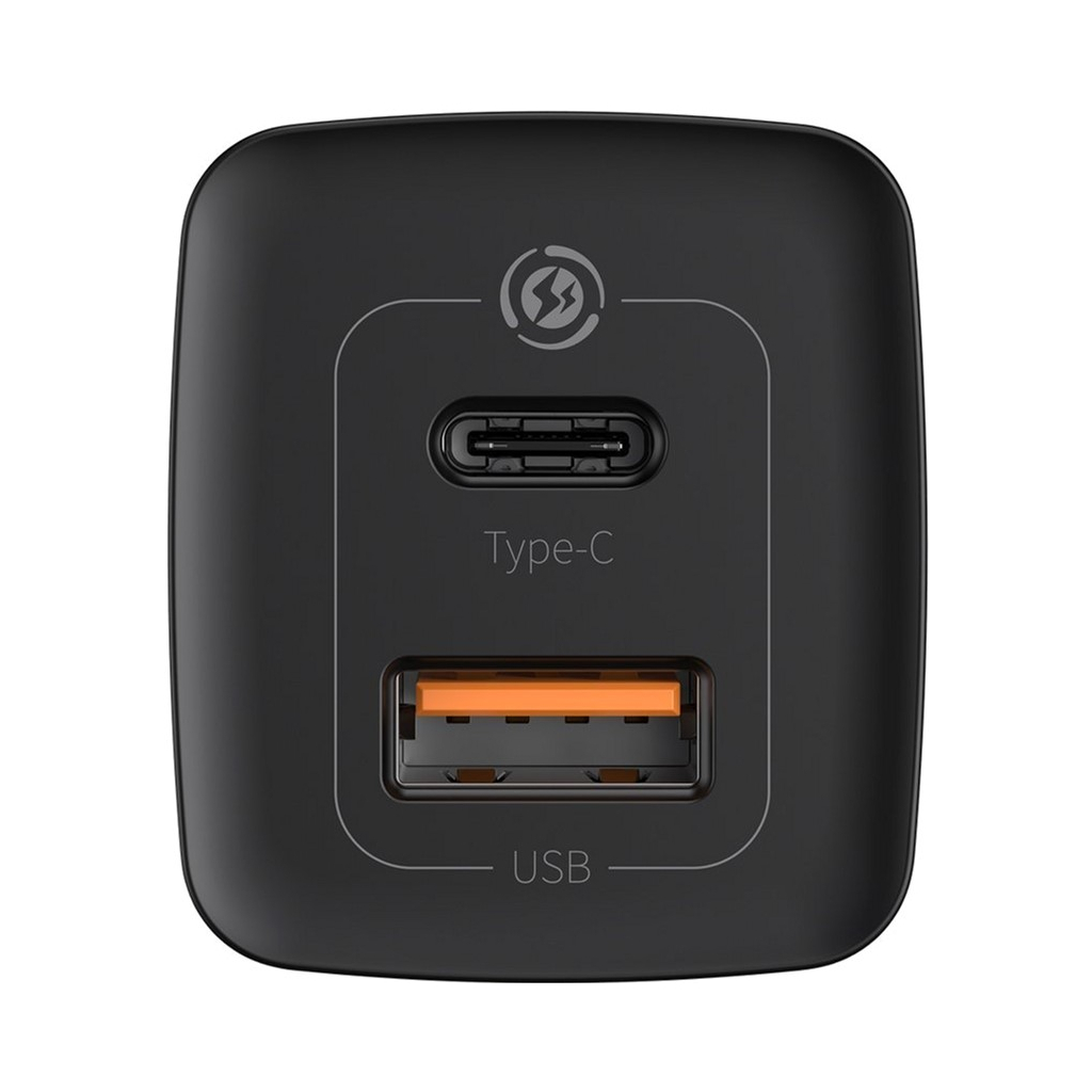 Зарядний пристрій Baseus 2xUSB 65W GaN (USB-C+USB-A) black (CCGAN2L-B01) - зображення 4