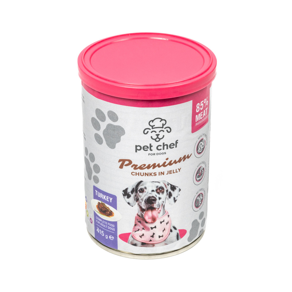 Вологий корм для собак Pet Chef З індичкою 415 г (4820255193601) - зображення 3