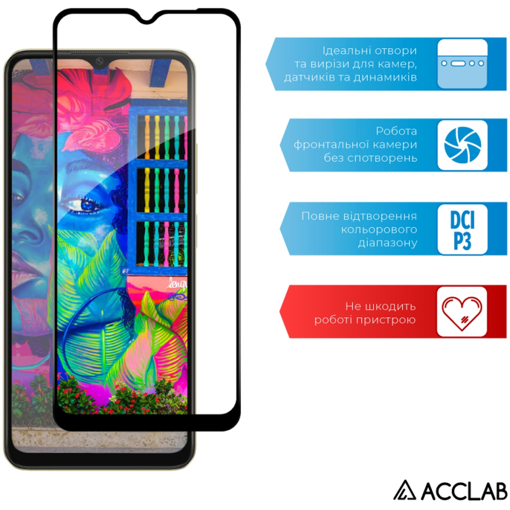 Скло захисне ACCLAB Full Glue Oppo A38 4G Black (1283126588570) - зображення 5