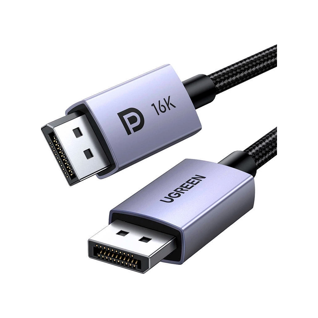 Кабель мультимедійний DisplayPort M to DisplayPort M 2.0m 16K DP118 black Ugreen (15384) - picture 1
