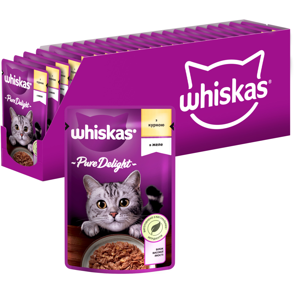 Вологий корм для кішок Whiskas Pure Delight курка в желе 85 г (5900951303333) - зображення 1