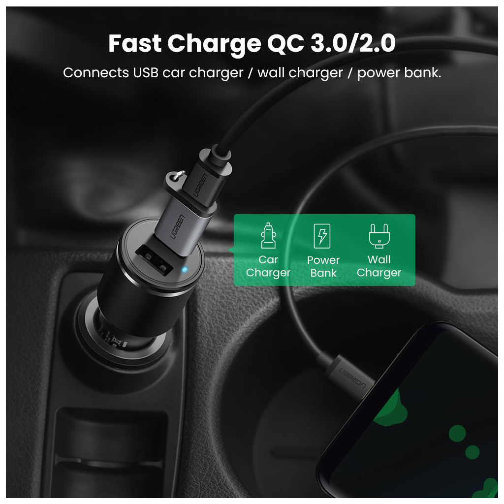 Перехідник USB 3.0 AM to USB-C F gray Ugreen (50533) - зображення 6