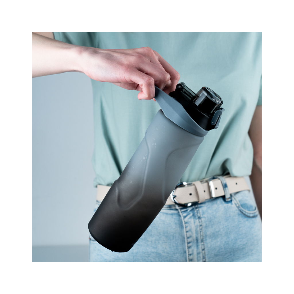 Поїльник-непроливайка Kite 760 мл, сіро-чорна (K24-1200-1) - зображення 5