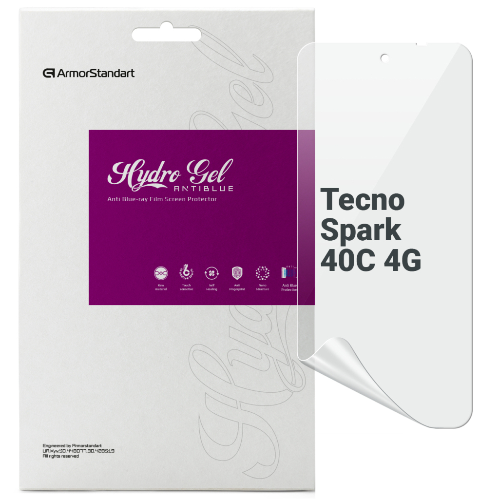 Плівка захисна Armorstandart hydrogel Anti-Blue Tecno Spark 40C 4G (ARM87322) - зображення 1