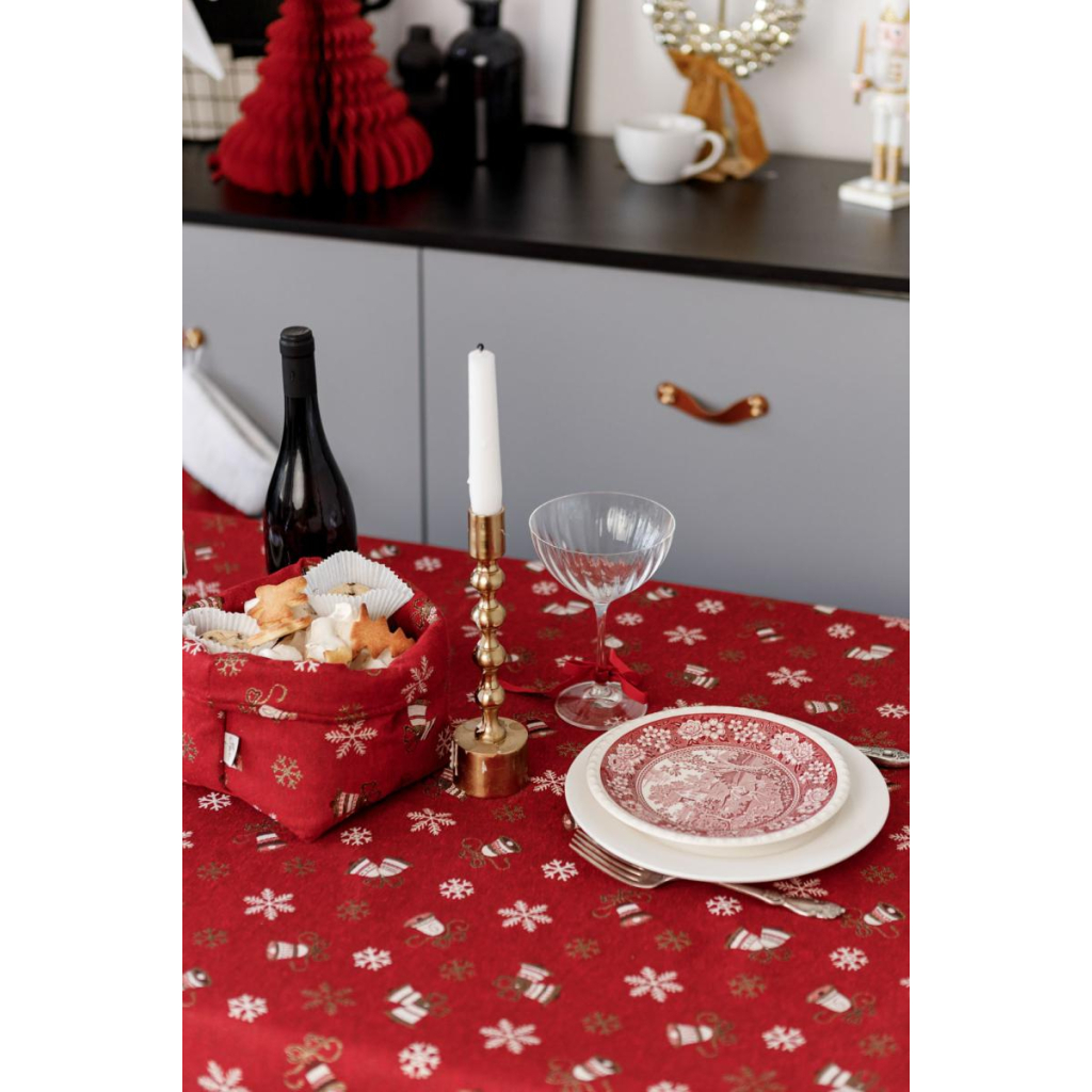 Скатертина Прованс Дзвіночки на червоному 136х180 см (036860) - зображення 6