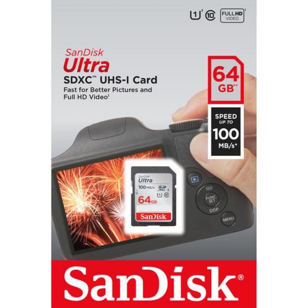 Карта пам'яті SanDisk 64GB SDXC class 10 UHS-I Ultra (SDSDUNR-064G-GN6IN) - зображення 2