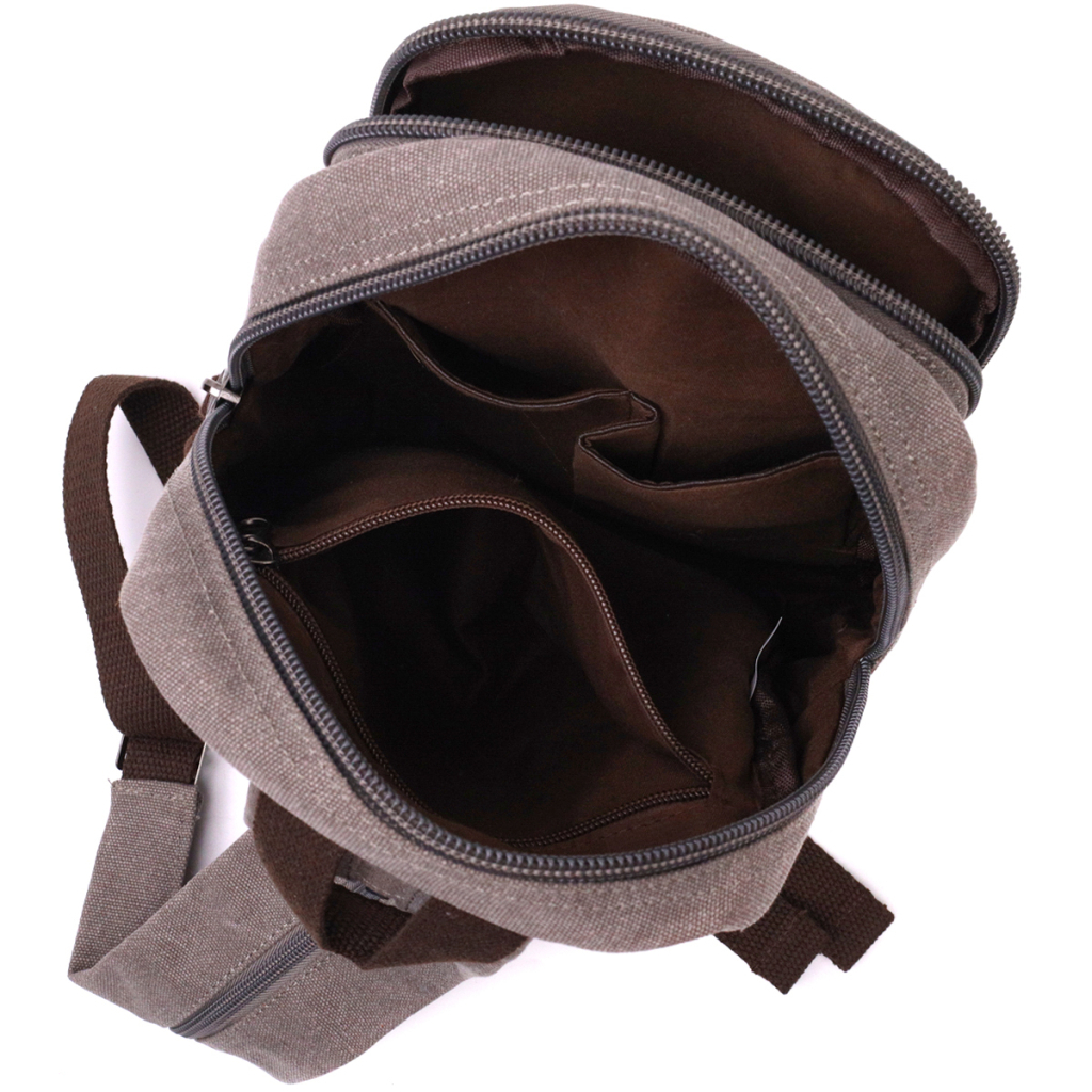 Сумка Vintage З двома відділеннями з щільного текстилю Сіра (22161) - зображення 6