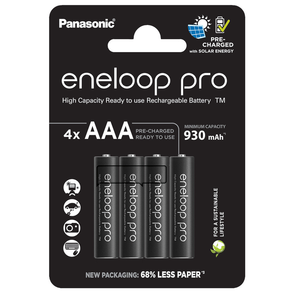 Акумулятор Panasonic Eneloop AAA 930 mAh Pro NI-MH * 4 (BK-4HCDE/4CP) - зображення 1