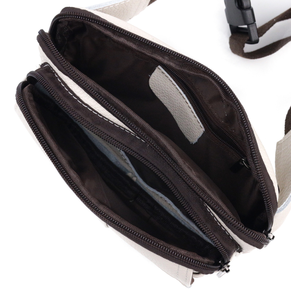 Сумка Vintage На пояс з натуральної шкіри Біла (21305) - зображення 3