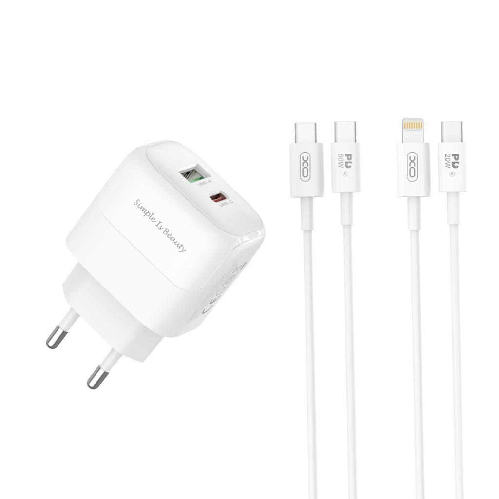 Зарядний пристрій XO 1xUSB QC3.0 + 1xUSB-C PD20W (XO-QC37) - зображення 3