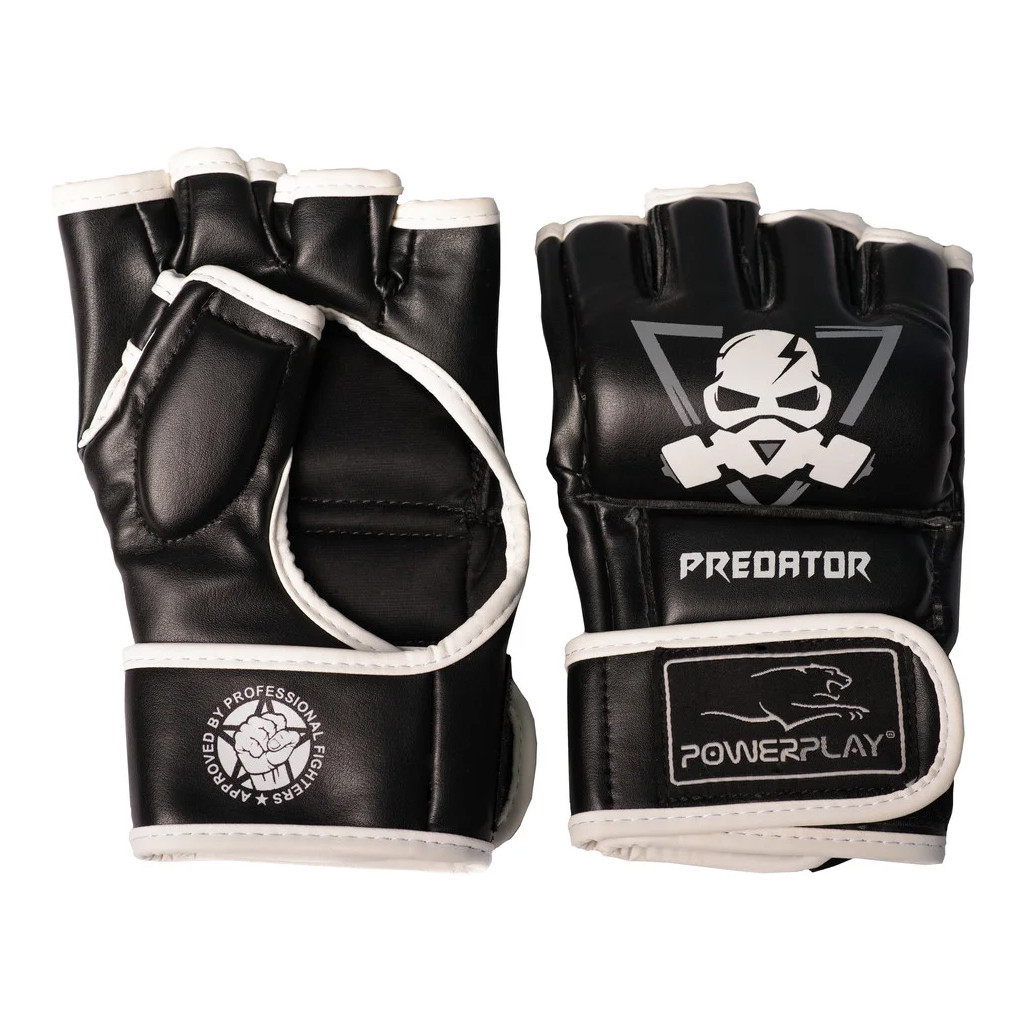 Рукавички для MMA PowerPlay 3056 А XL Black/White (PP_3056A_XL_Black) - зображення 1