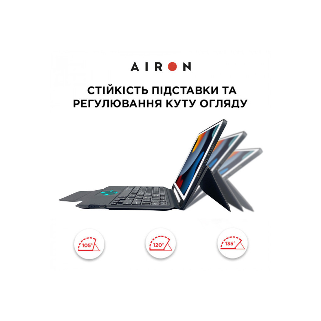 Чохол до планшета AirOn Premium iPad 10.2" 2019/2020/2021 7/8/9th Gen та Air 3 + Keyboard (4822352781112) - зображення 2