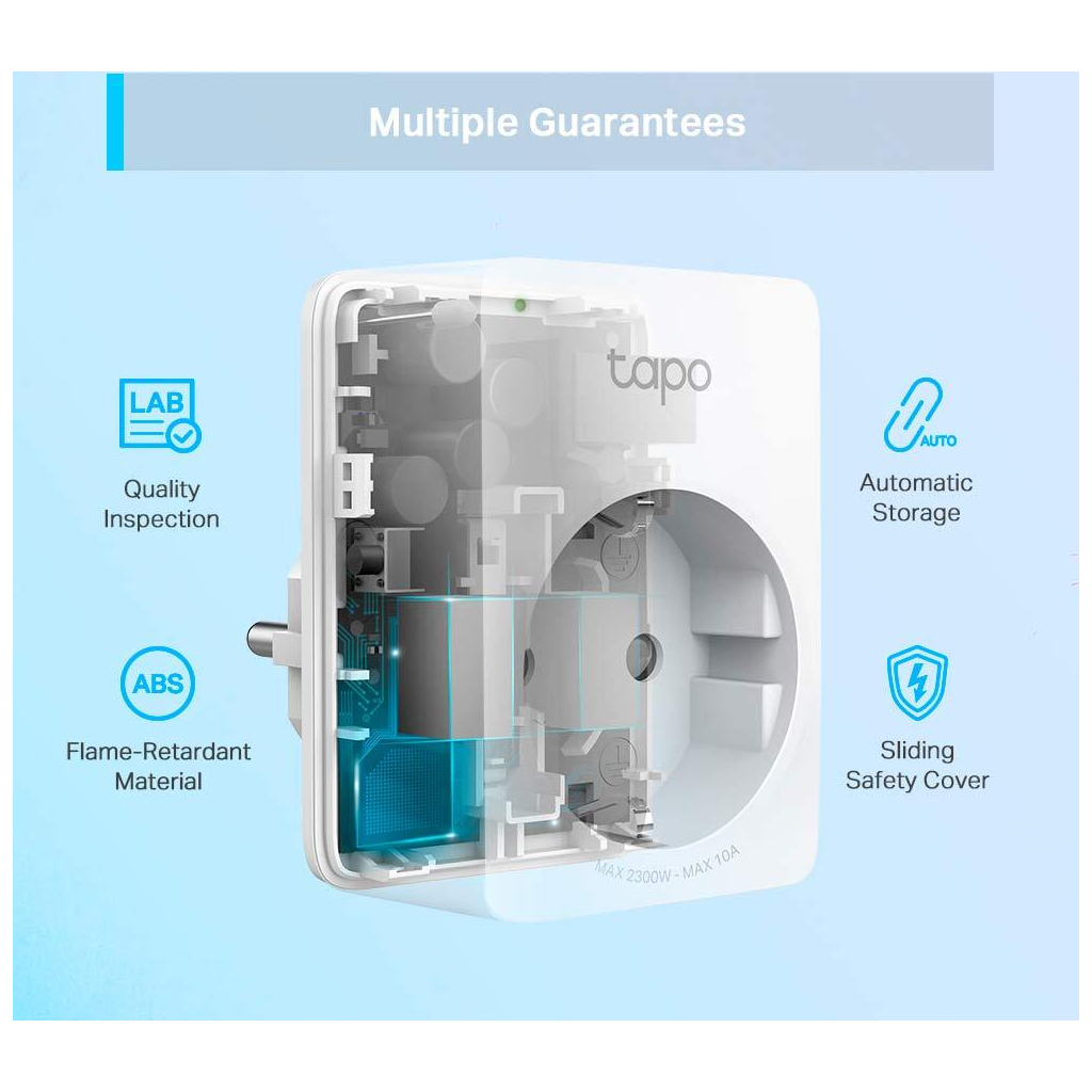 Розумна розетка TP-Link Tapo P100M N300 BT 10A (TAPO-P100M) - изображение 7