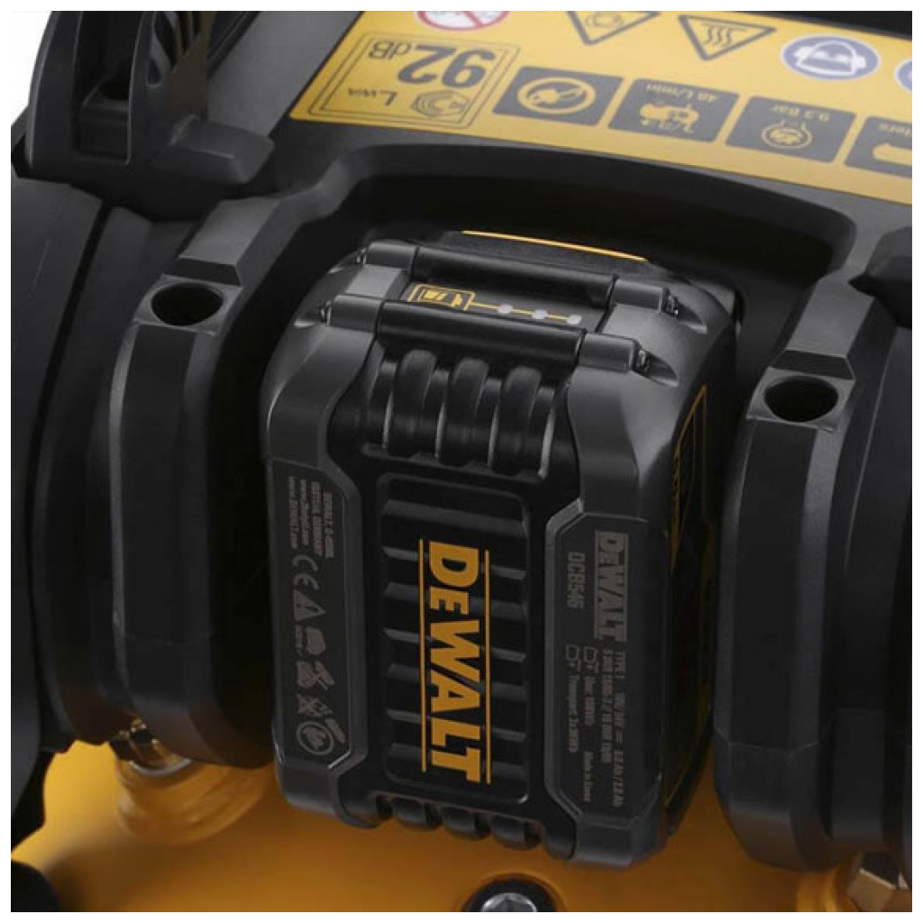 Компресор DeWALT акумуляторний 48 л/хв, ресивер 10л., 54V, 2x6Ah (DCC1054T2) - зображення 4