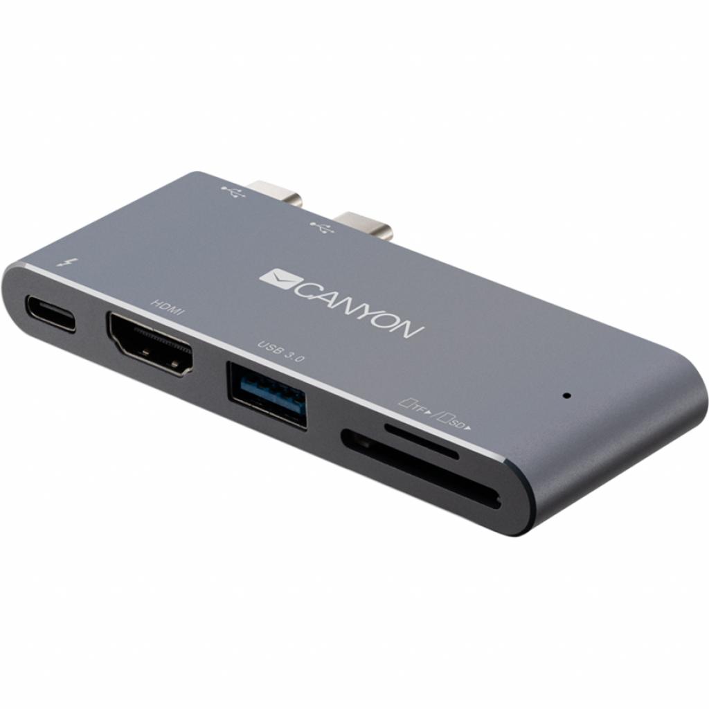 Порт-реплікатор Canyon Docking Station with 5 ports, Thunderbolt 3, Input 100-240V (CNS-TDS05DG) - зображення 1