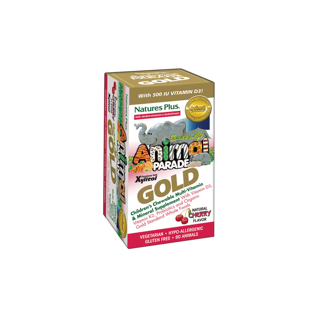Мультивітамін Natures Plus Мультивітаміни для Дітей, Смак Вишні, Animal Parade Gold, 60 (NAP-29931) - зображення 1