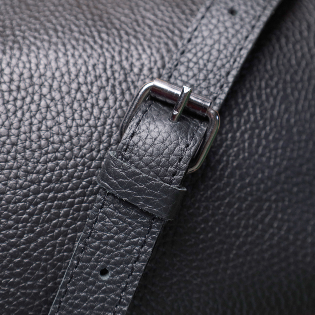 Сумка Shvigel Крос-боді з зернистої натуральної шкіри Чорна (22842) - зображення 11